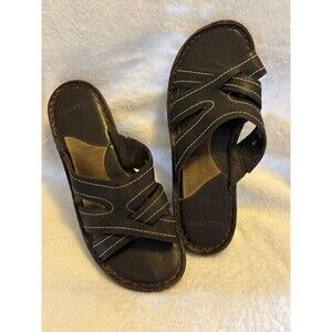 Women’s Dockers Leather Slide Sandals Size 7M